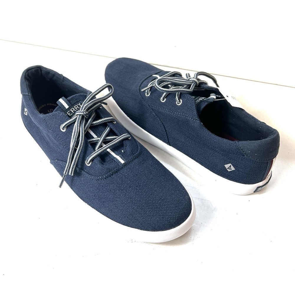 SPERRY Top-Sider Youth Sz 7 M Navy Blue Canvas Shoes Sneaker Lace Up Women's 8.5